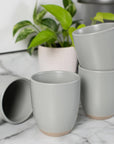 Mugs 4-Pk Raw Textured Bottom Light-Gray PRICE IS PER MUG