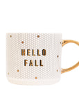 Hello Fall Gold Tile Coffee Mug - Fall Decor & Gifts