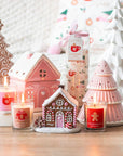 Pink Gingerbread House Christmas Incense Cone Burner