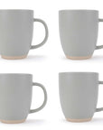 Mugs 4-Pk Raw Textured Bottom Light-Gray PRICE IS PER MUG
