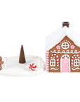 Pink Gingerbread House Christmas Incense Cone Burner