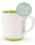 Speckled Mugs 4-Pack White and Sage-Green PRICE IS PER MUG