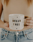 Hello Fall Gold Tile Coffee Mug - Fall Decor & Gifts