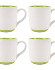 Speckled Mugs 4-Pack White and Sage-Green PRICE IS PER MUG