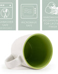 Speckled Mugs 4-Pack White and Sage-Green PRICE IS PER MUG