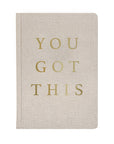 You Got This - Tan and Gold Foil Fabric Journal
