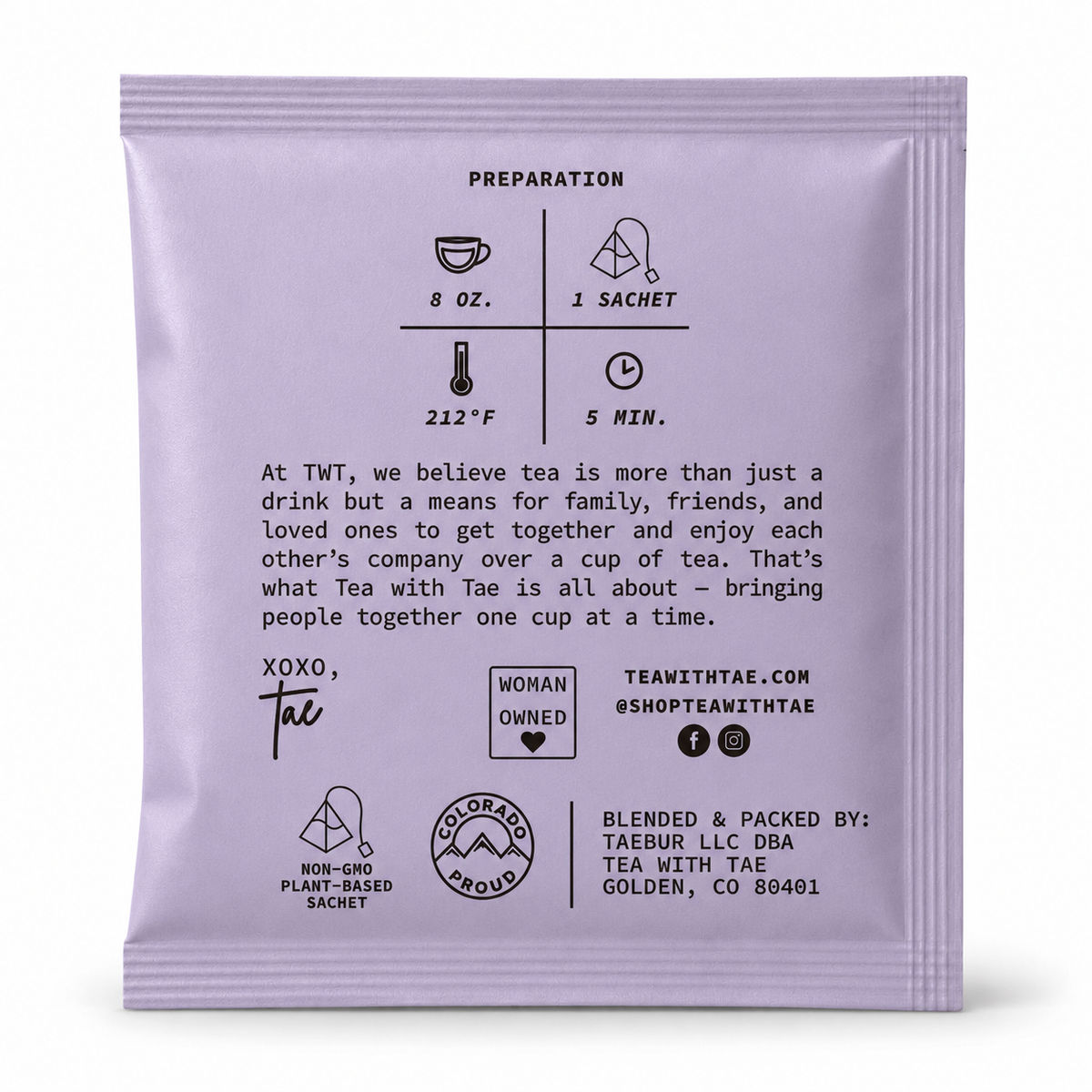 Lavender Earl Grey Black Tea - Individually Wrapped Tea Bag