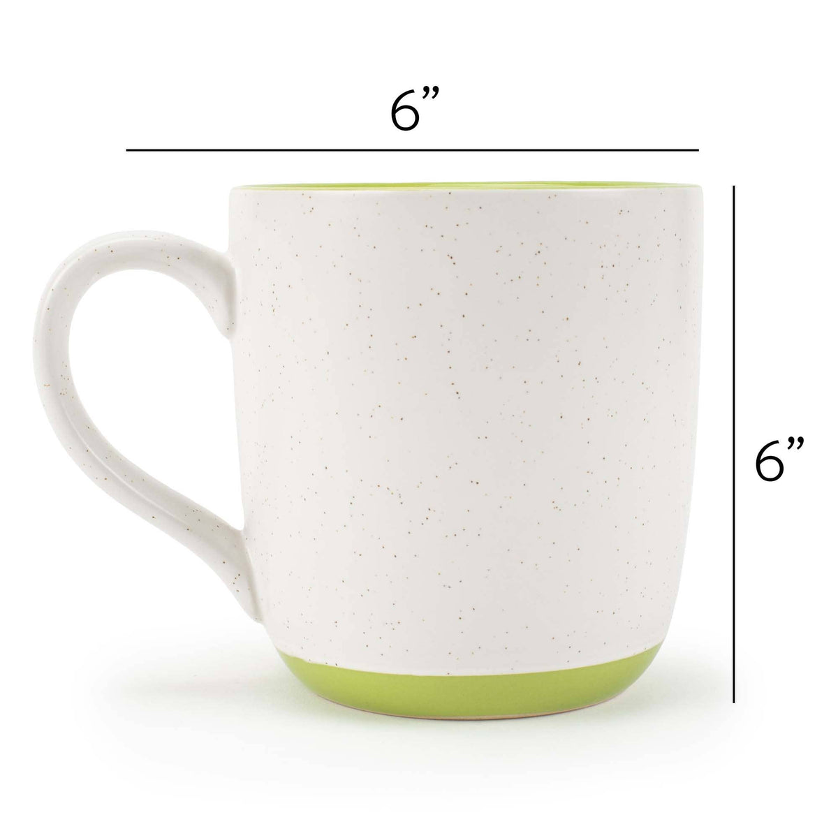 Speckled Mugs 4-Pack White and Sage-Green PRICE IS PER MUG
