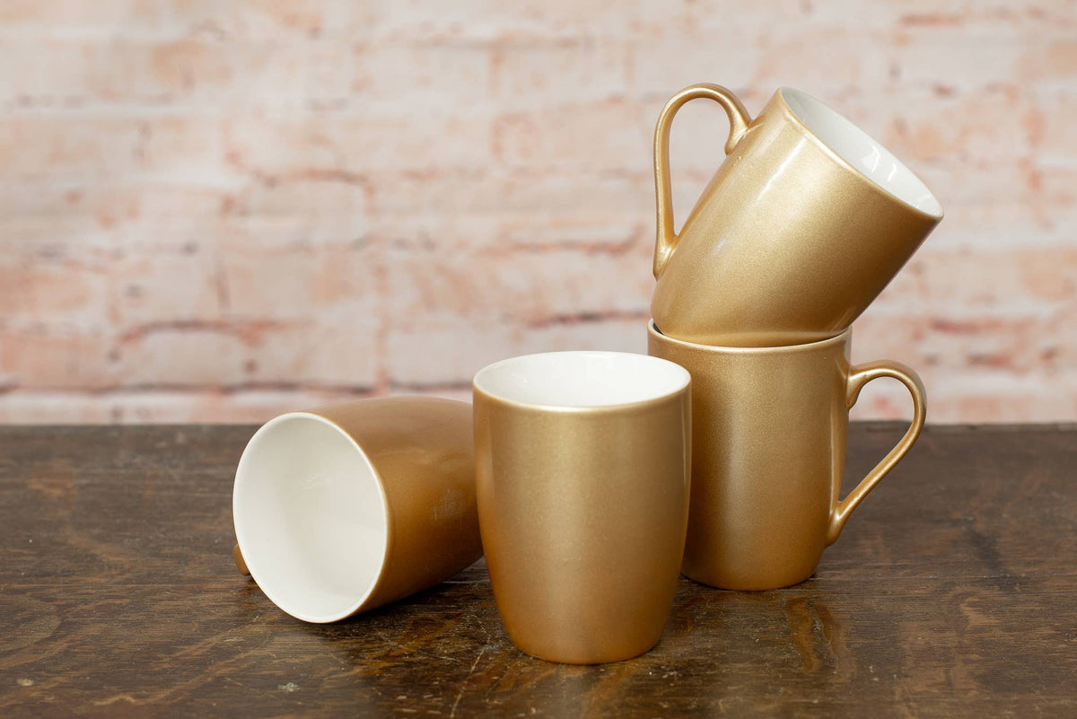 Metallic Gold Glossy Finish Coffee Mug 4-Pk PRICE IS PER MUG