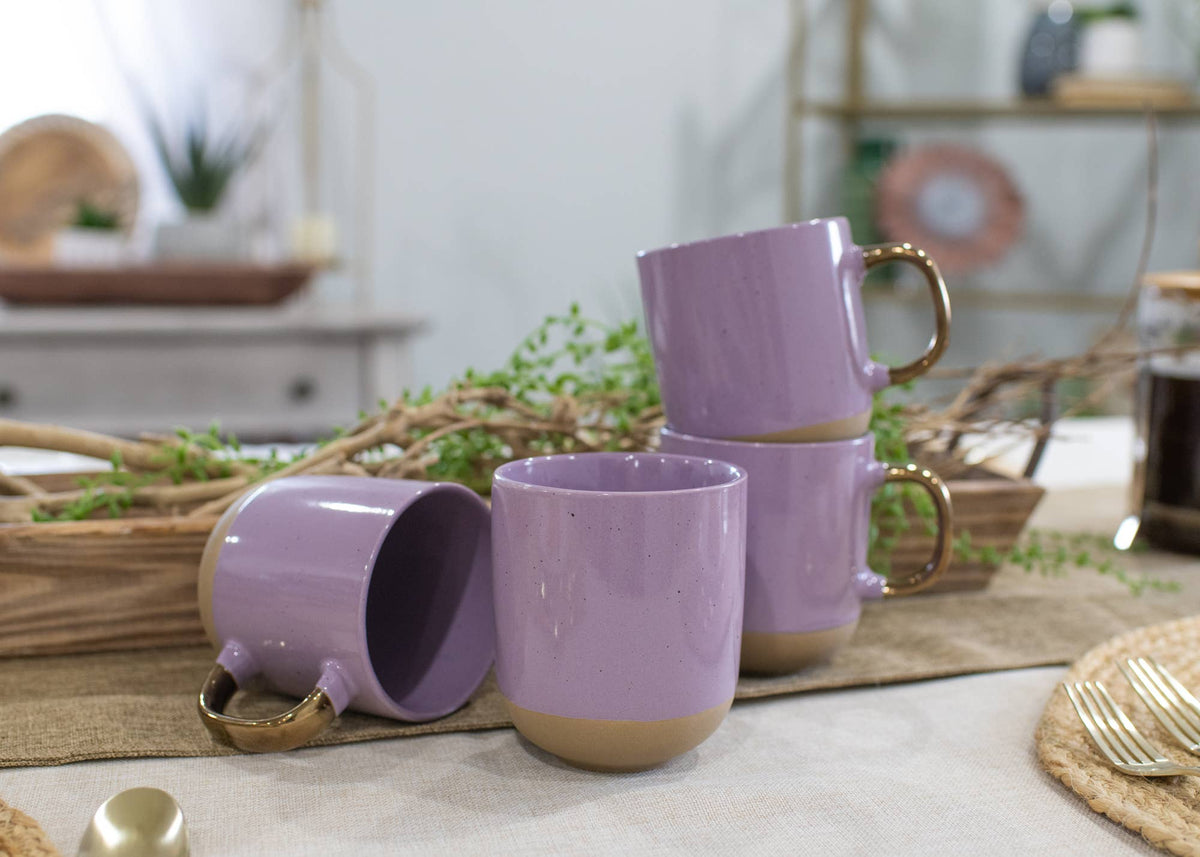 2-Tone Speckled Mug 4-Pack Purple Ceramic PRICE IS PER MUG