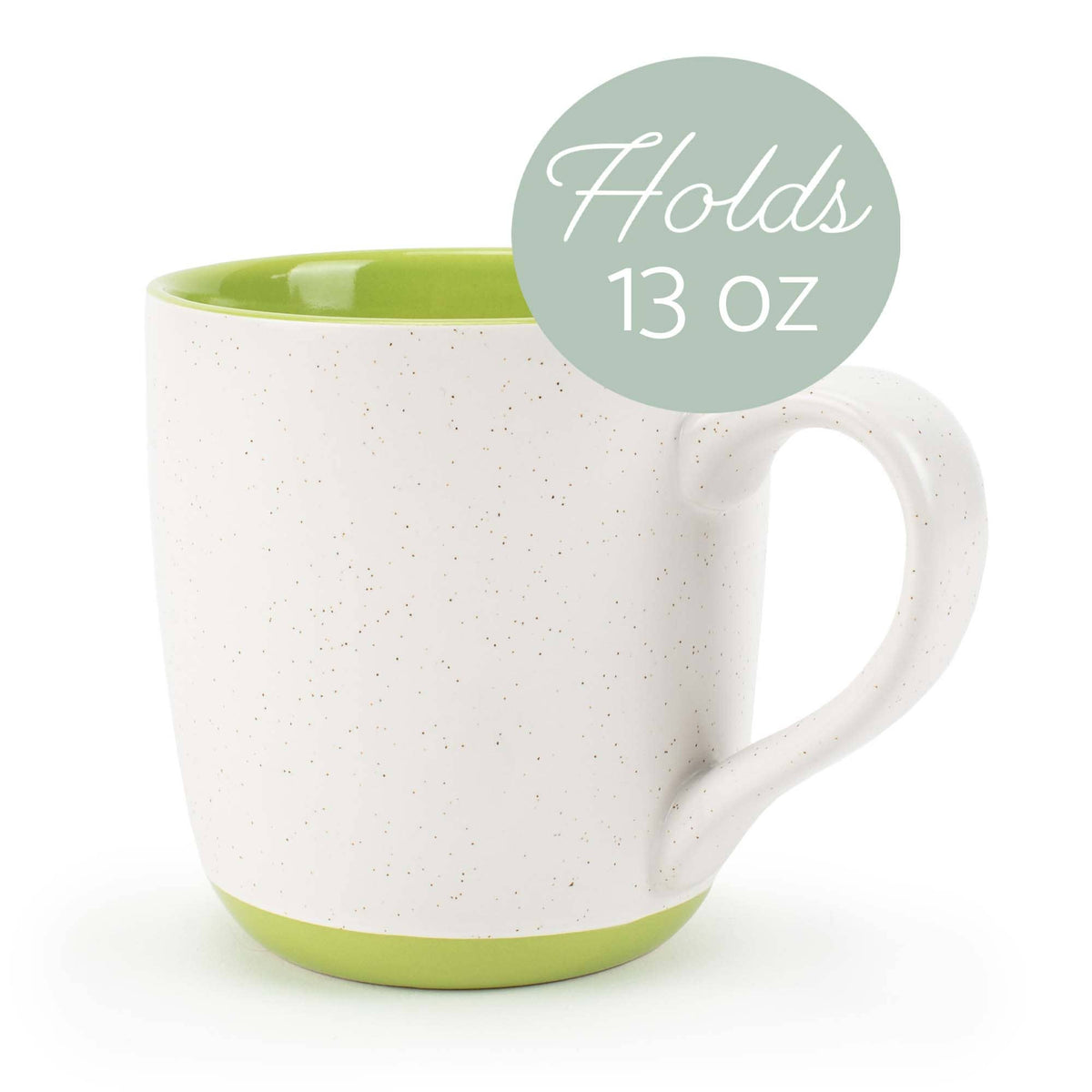 Speckled Mugs 4-Pack White and Sage-Green PRICE IS PER MUG