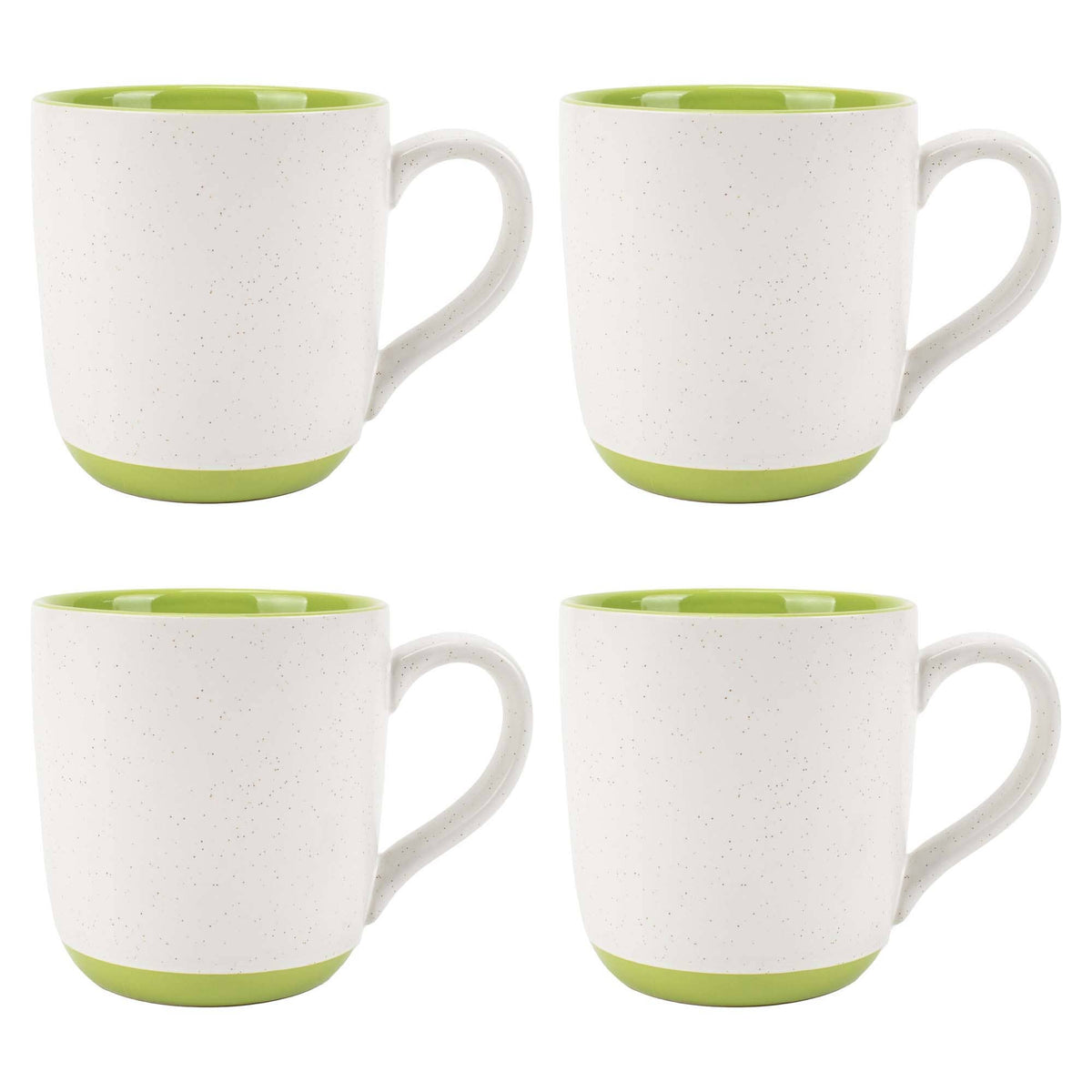 Speckled Mugs 4-Pack White and Sage-Green PRICE IS PER MUG